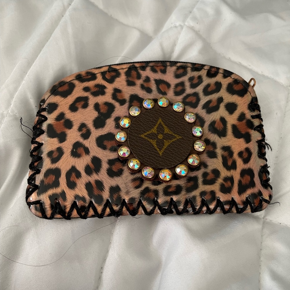 Luxury coin purse wallet cheetah leopard used once